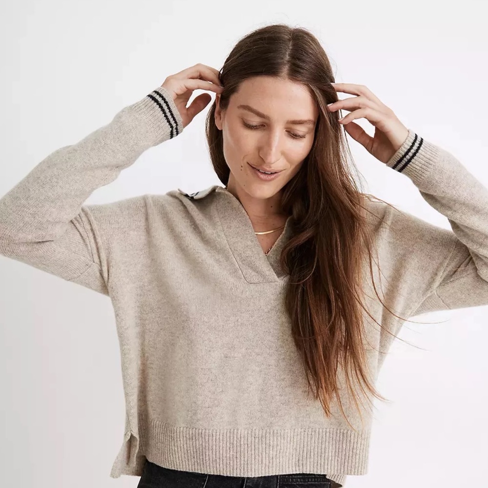 MADEWELL Tipped Davie Polo Sweater.